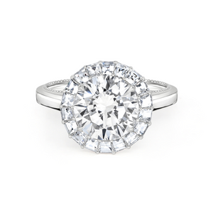 Round Cut Diamond with Blaze Cut Halo Ring | 4.19tw