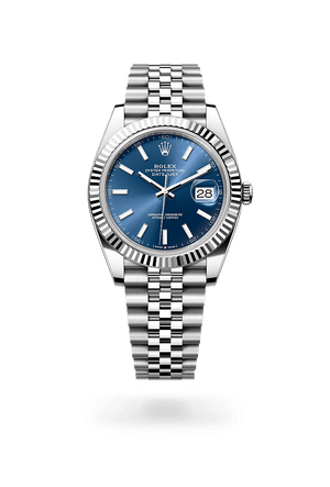 Rolex Datejust 41 in White Rolesor and Bright Blue, M126334-0002| Polacheck's Jewelers