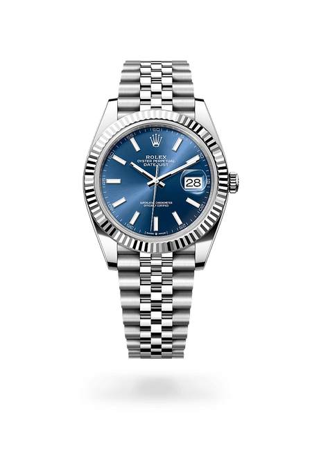 Rolex Datejust 41 in White Rolesor and Bright Blue, M126334-0002| Polacheck's Jewelers