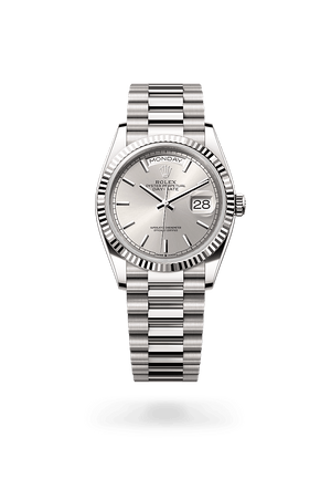Rolex Day-Date 36 in White Gold and Silver Dial, M128239-0005 | Polacheck's Jewelers