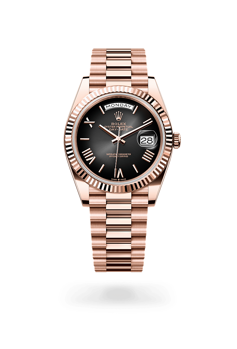 Rolex Day-Date 40 in Everose Gold and Slate ombrÌ© Dial, M228235-0055 | Polacheck's Jewelers
