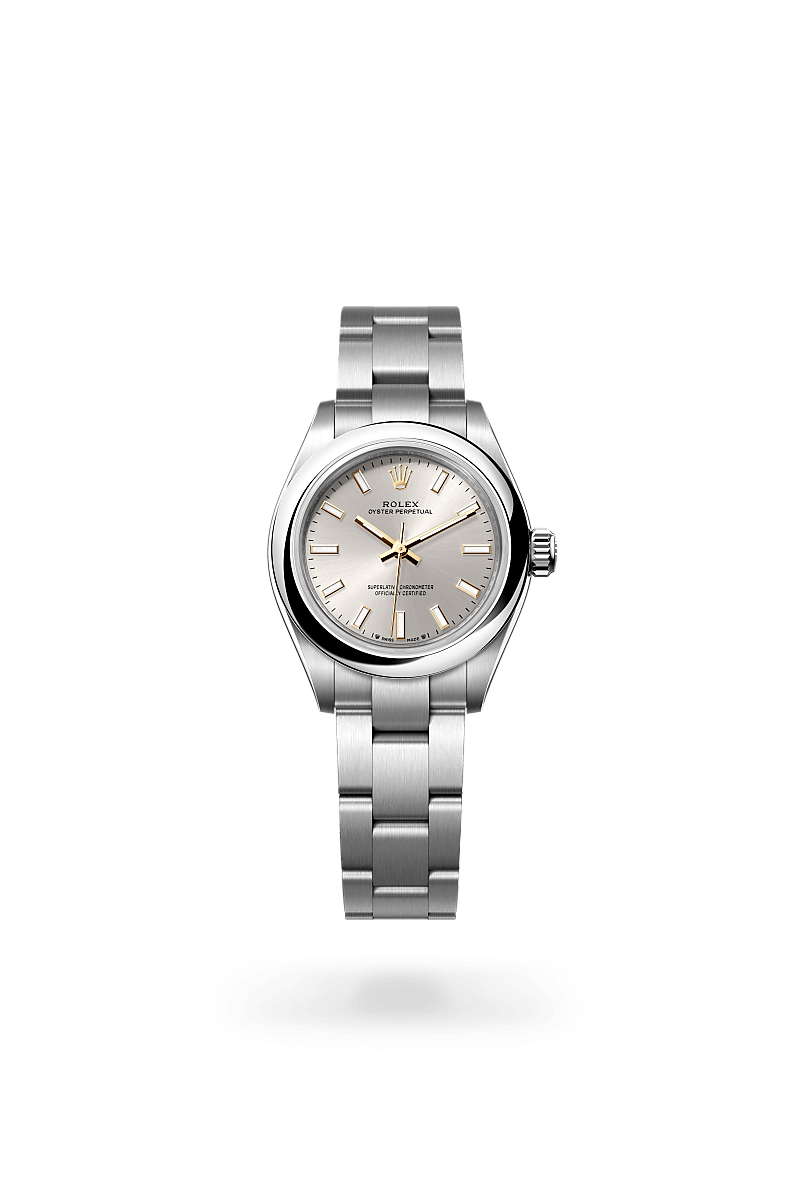 Rolex Oyster Perpetual in Oystersteel and Silver Dial, m276200-0001 | Polacheck's Jewelers