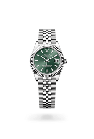 Rolex Datejust 31 in White Rolesor and Mint Green Dial, M278274-0018 | Polacheck's Jewelers