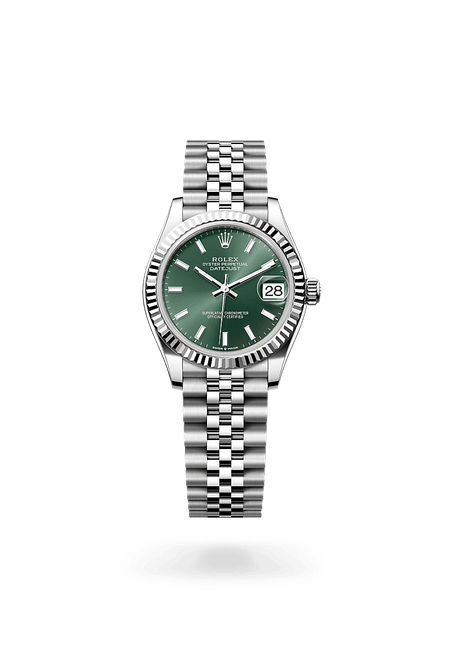 Rolex Datejust 31 in White Rolesor and Mint Green Dial, M278274-0018 | Polacheck's Jewelers