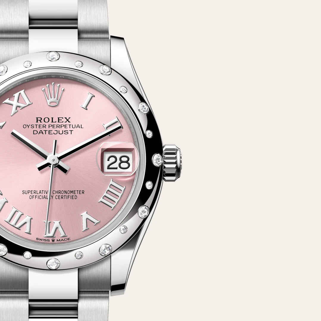 ROLEX シルク ストール ピンク Rolex Datejust 31 Oystersteel, White Gold and Diamonds