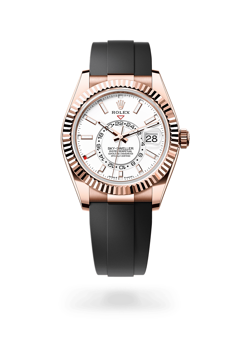 Rolex Sky-Dweller in Everose and Intense white Dial, m336235-0003 | Polacheck's Jewelers