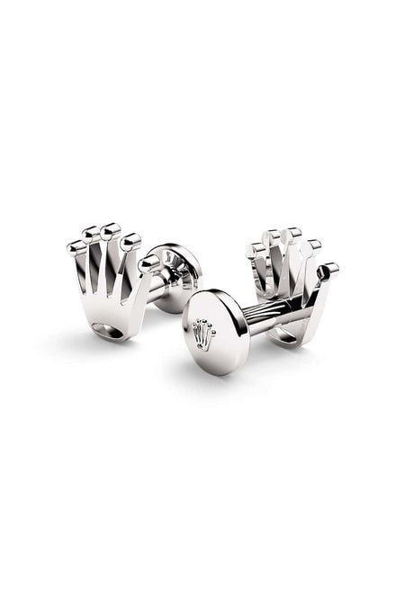 Rolex ‘Crown’ cufflinks in White gold, A1019 at Razny Jewelers