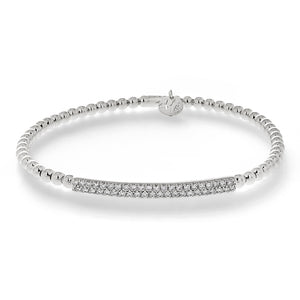 2 Row Diamond Bar Bead Tresore Stretch Bracelet