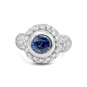 Diamond and Blue Sapphire Ring