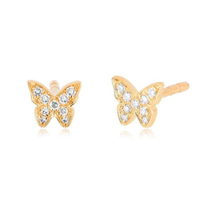 Baby Diamond Butterfly Stud Earrings