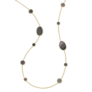 Black Shell Mixed Shapes Station Necklace