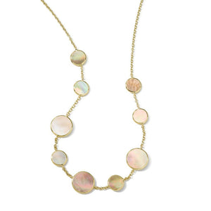 Brown Shell Circle Station Necklace